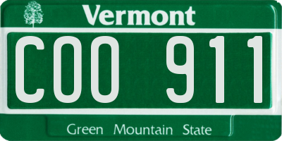 VT license plate COO911