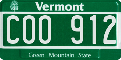 VT license plate COO912