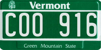 VT license plate COO916