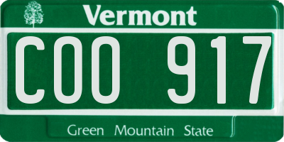 VT license plate COO917