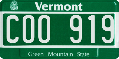 VT license plate COO919