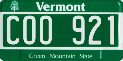 VT license plate COO921