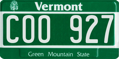 VT license plate COO927