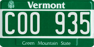 VT license plate COO935