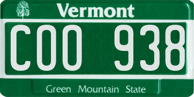 VT license plate COO938
