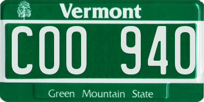 VT license plate COO940