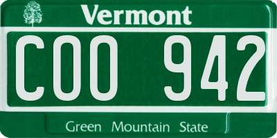 VT license plate COO942