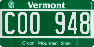 VT license plate COO948