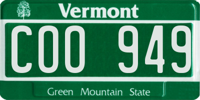 VT license plate COO949
