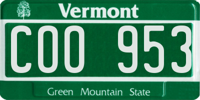 VT license plate COO953