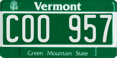 VT license plate COO957