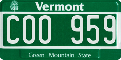 VT license plate COO959