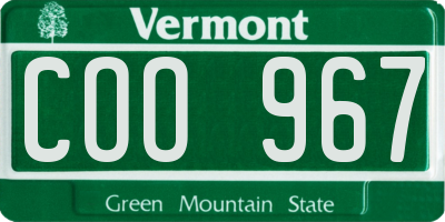 VT license plate COO967