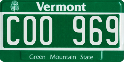 VT license plate COO969