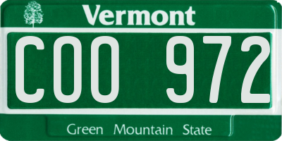 VT license plate COO972