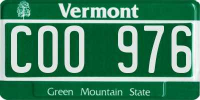VT license plate COO976