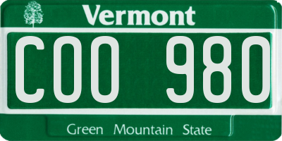 VT license plate COO980