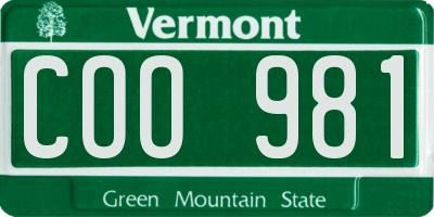 VT license plate COO981