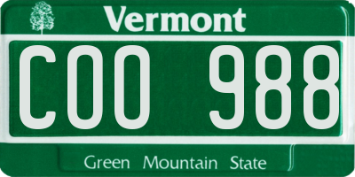 VT license plate COO988