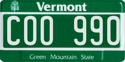 VT license plate COO990