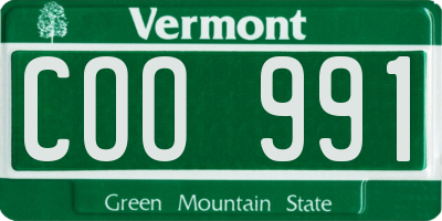 VT license plate COO991
