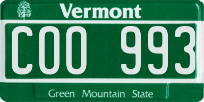 VT license plate COO993