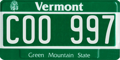 VT license plate COO997