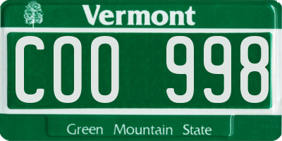 VT license plate COO998