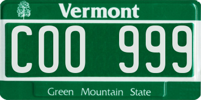 VT license plate COO999