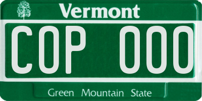 VT license plate COP000