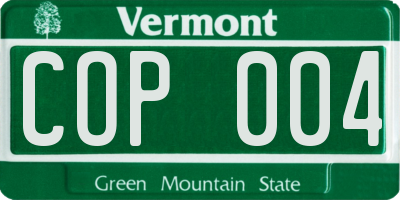 VT license plate COP004