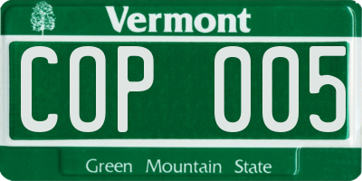 VT license plate COP005