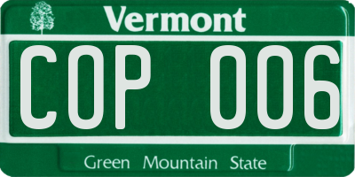 VT license plate COP006
