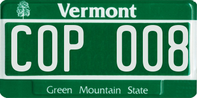 VT license plate COP008