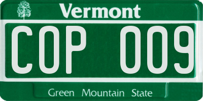 VT license plate COP009