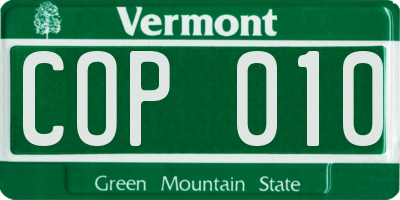 VT license plate COP010