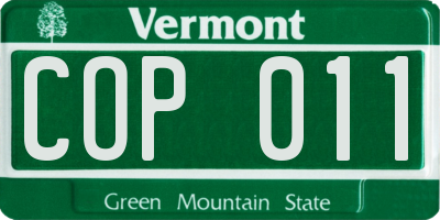 VT license plate COP011