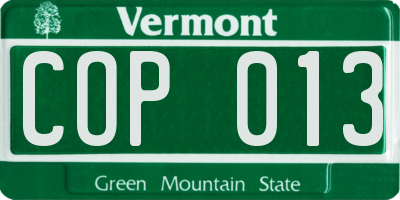 VT license plate COP013
