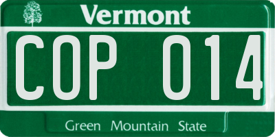 VT license plate COP014