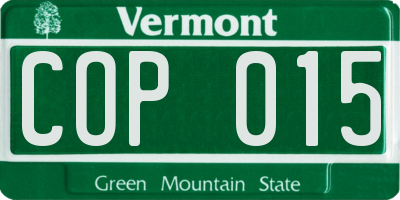 VT license plate COP015
