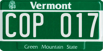 VT license plate COP017