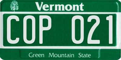 VT license plate COP021