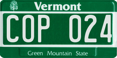 VT license plate COP024