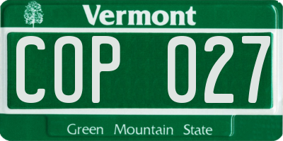 VT license plate COP027