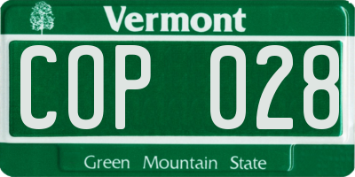 VT license plate COP028