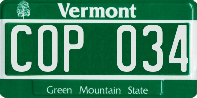 VT license plate COP034