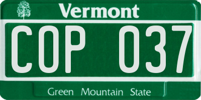 VT license plate COP037