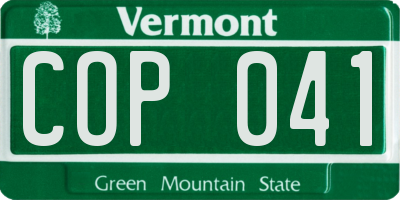VT license plate COP041