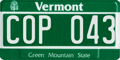 VT license plate COP043