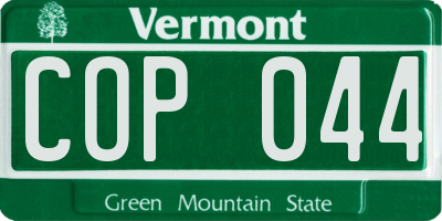 VT license plate COP044